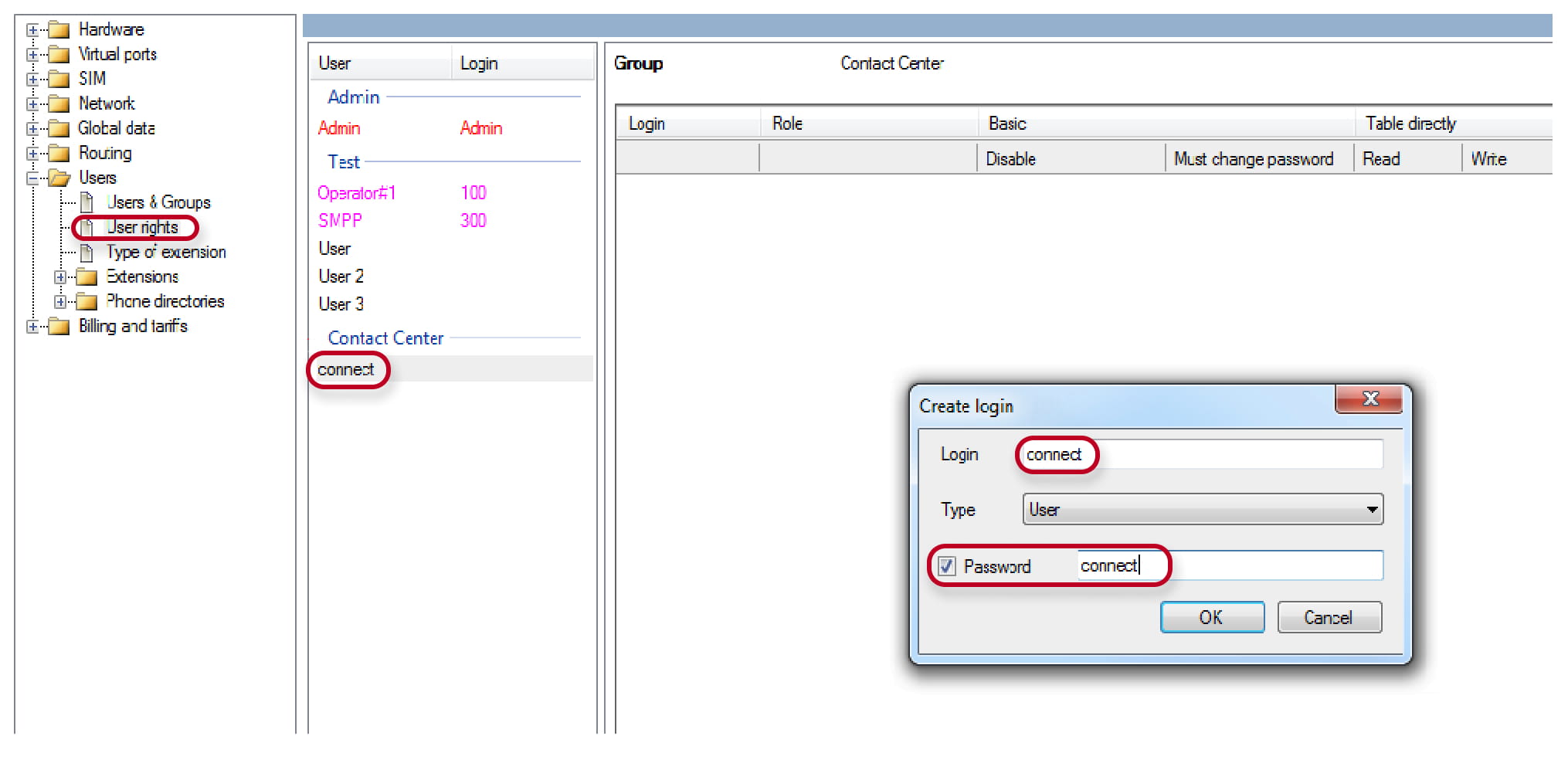 2N_NetStar_User_rights_create_user_login