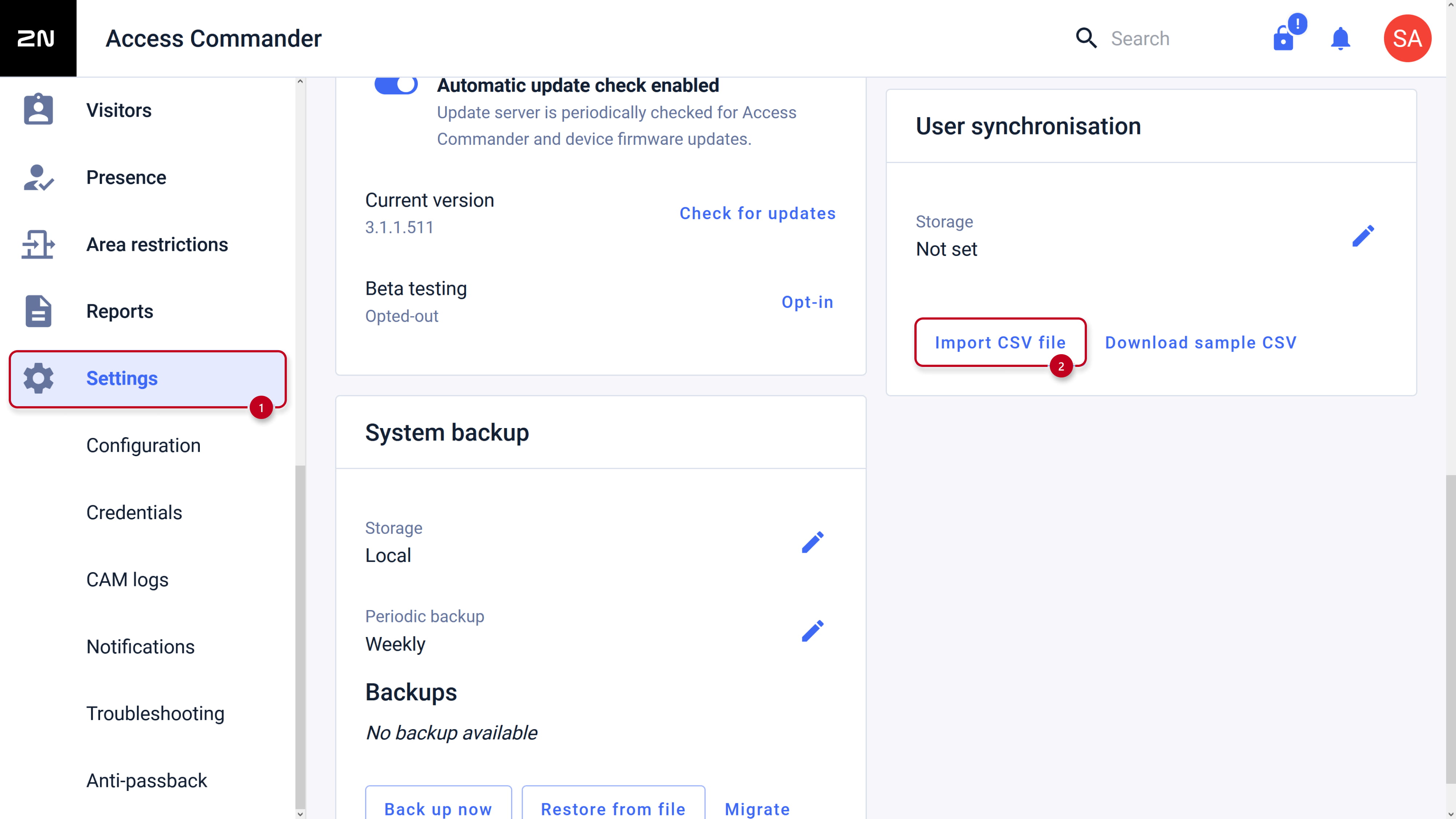 2N Access Commander - Import CSV file 2N Access Commander - Import CSV file