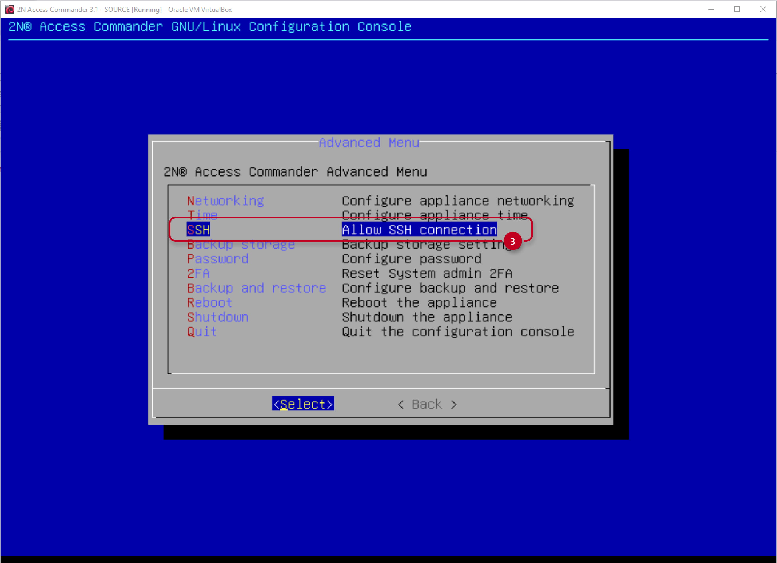 2N Access Commander - Linux console - Allow SSH 2N Access Commander - Linux console - Allow SSH