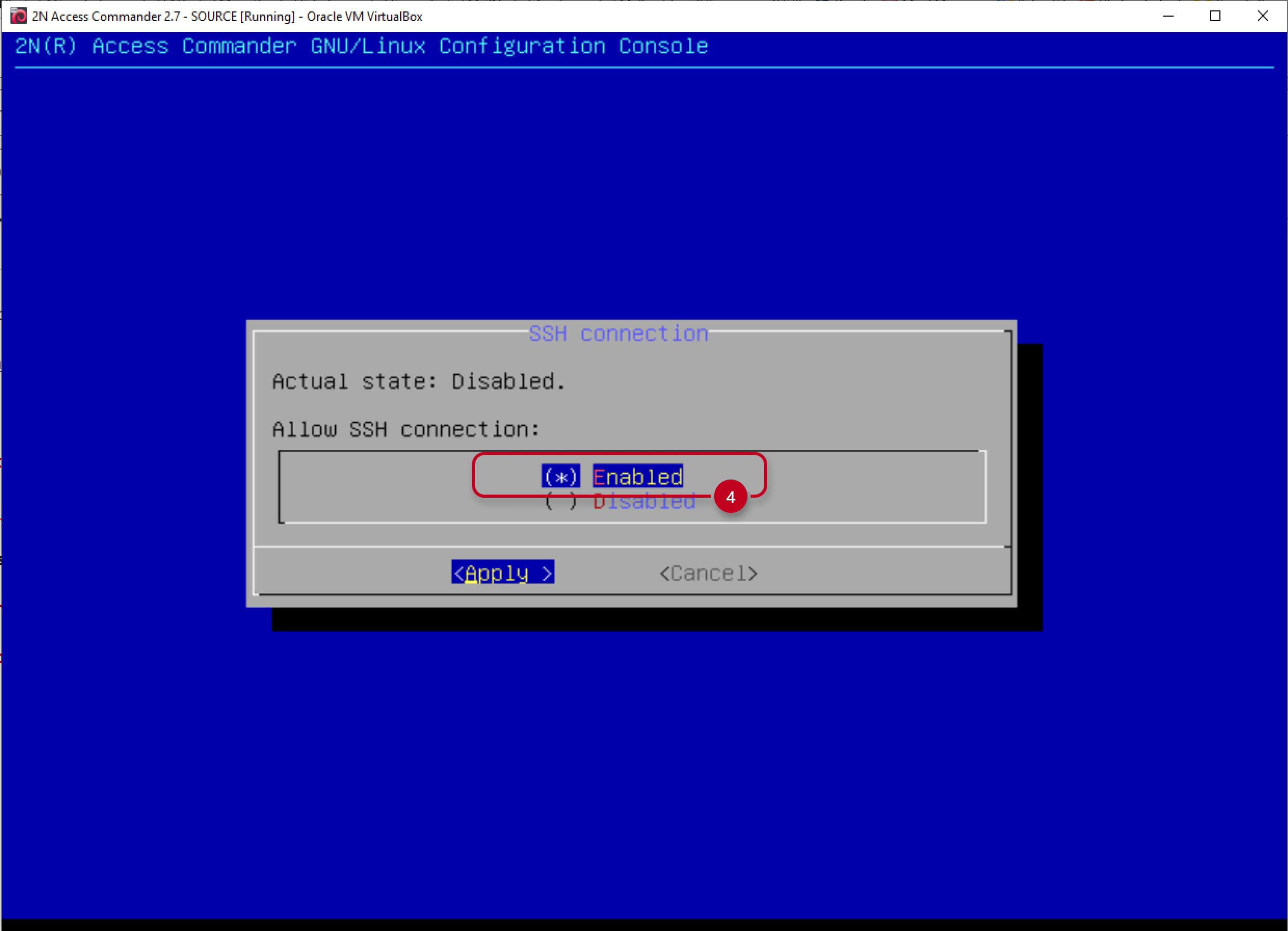 2N Access Commander - Linux console - SSH enabling 2N Access Commander - Linux console - SSH enabling
