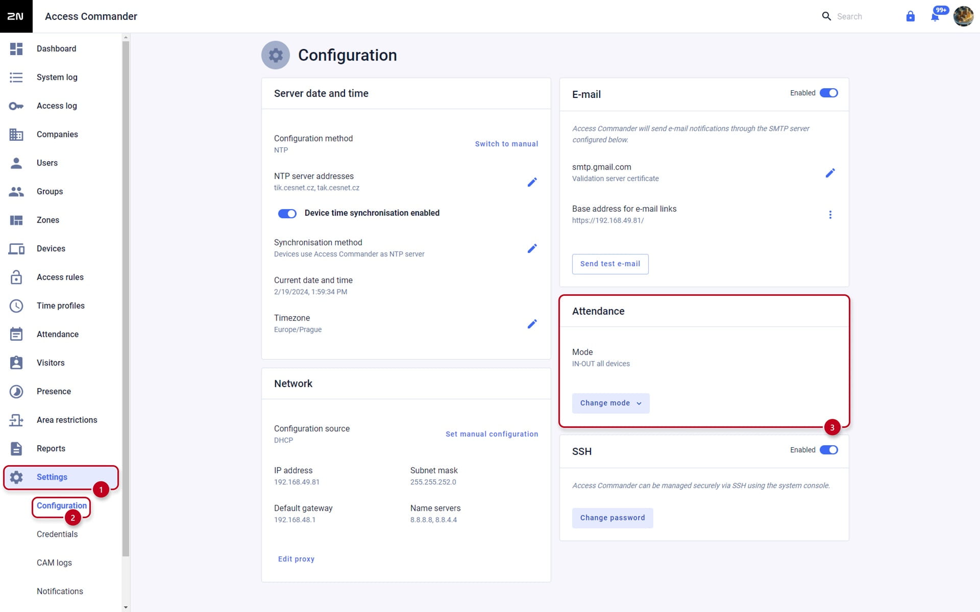 Access Commander Attendance Mode IN-OUT All Devices