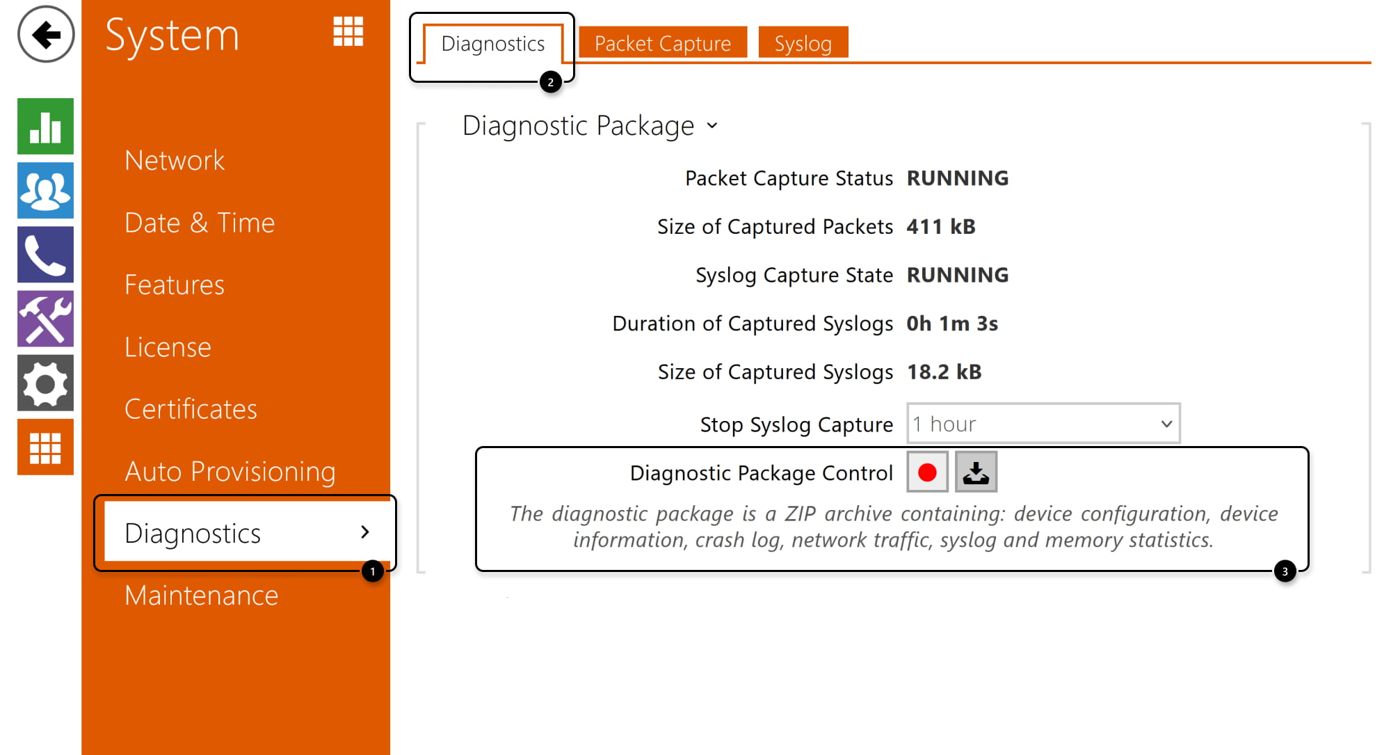 2N IP Intercom - System - Diagnostis - Diagnostics Package