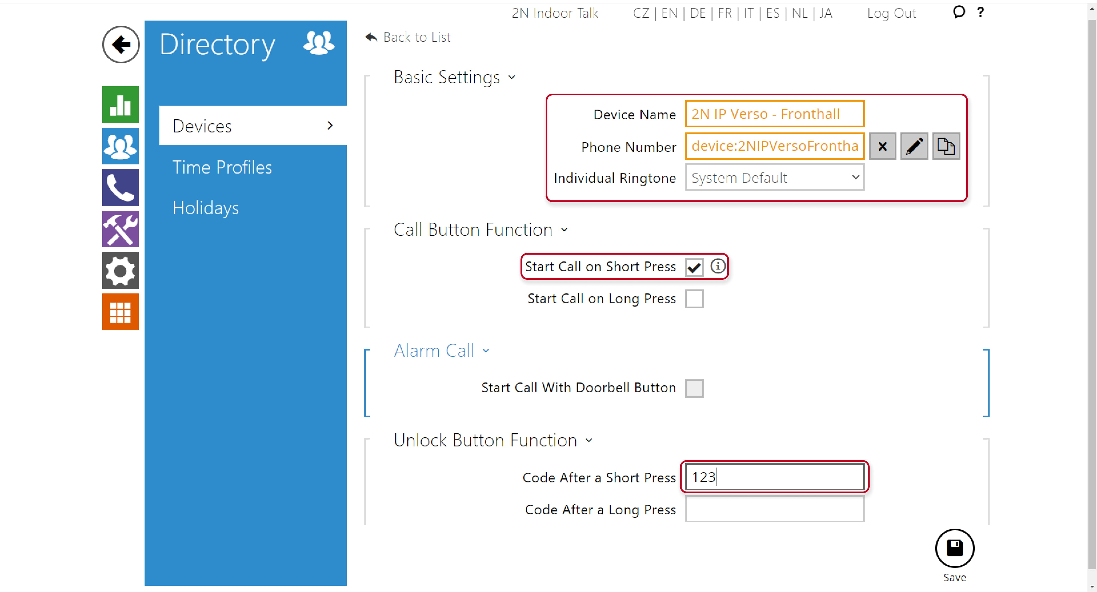 Basic settings