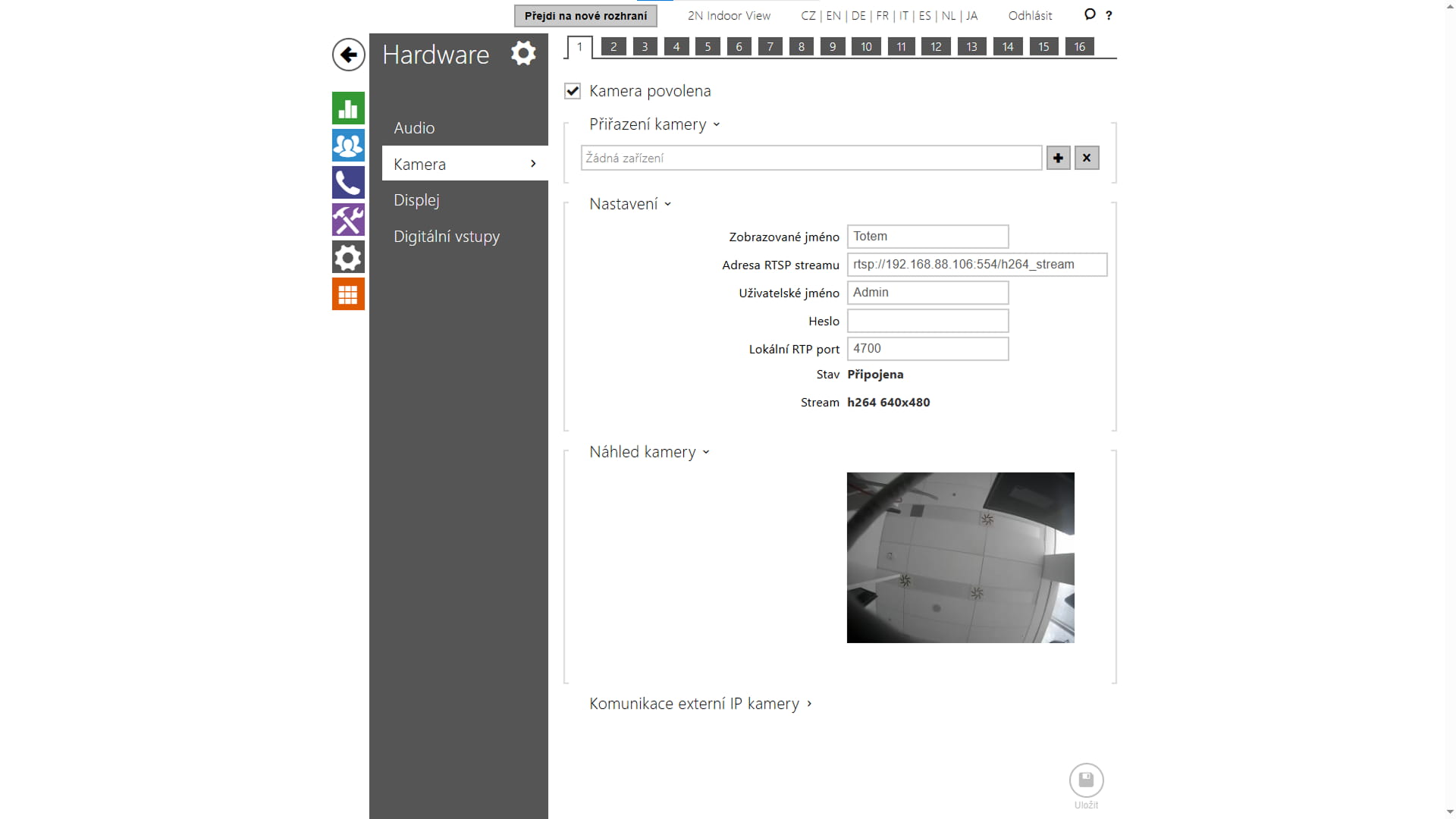 3rd party camera in Indoor View
