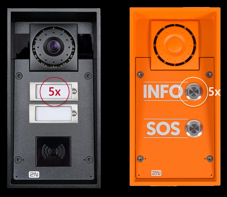 2N IP Force Safety - pressing 5x the dial button
