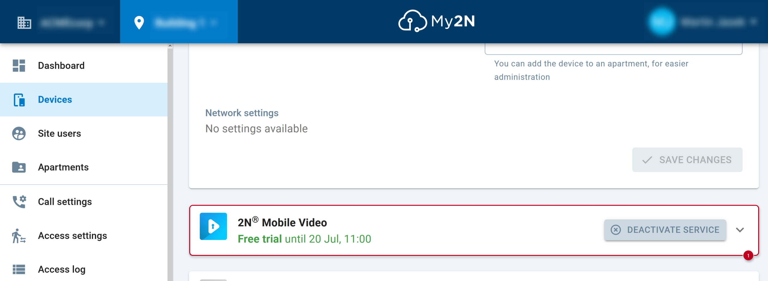 My2N smartphone - open Mobile Video section