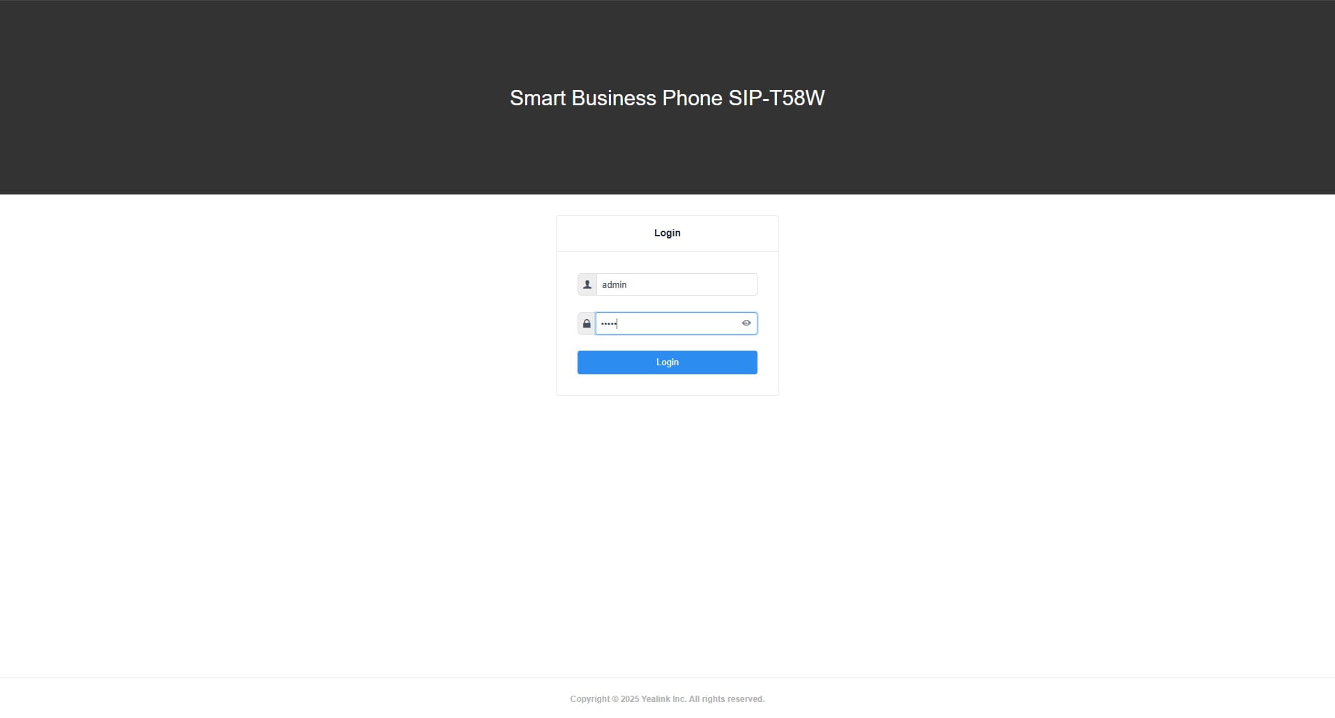 D7A Login page