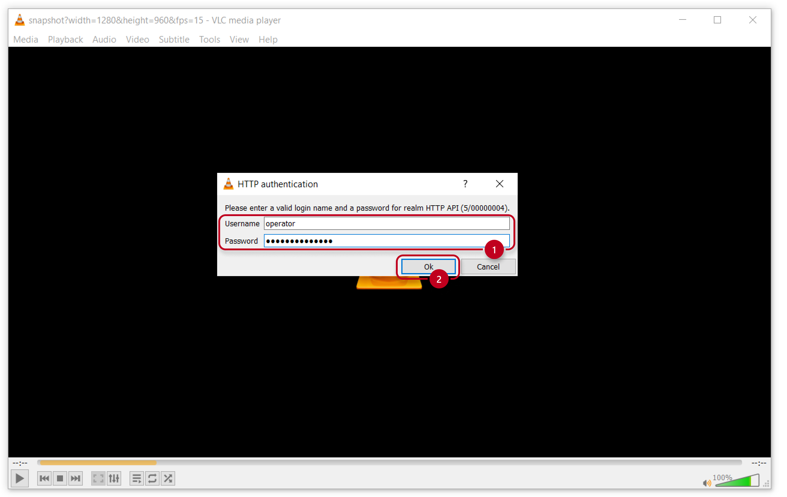 VLC - HTTP authentication