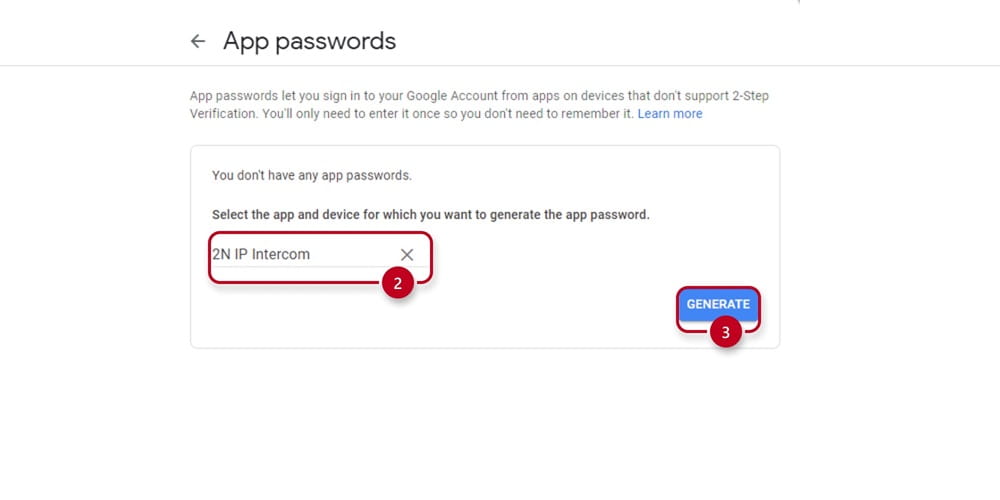 Google App Passwords Generation