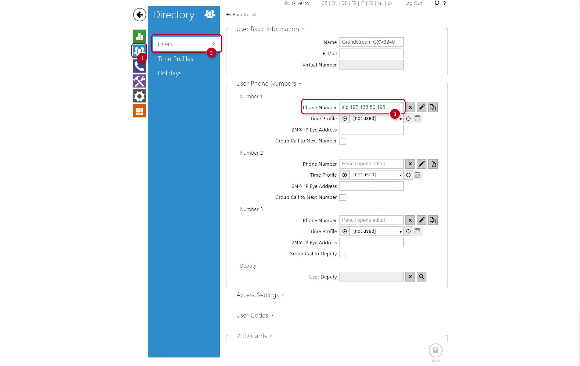 Creating the user in the directory