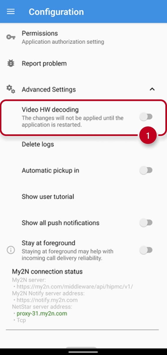 My2N App Android Video HW Decoding