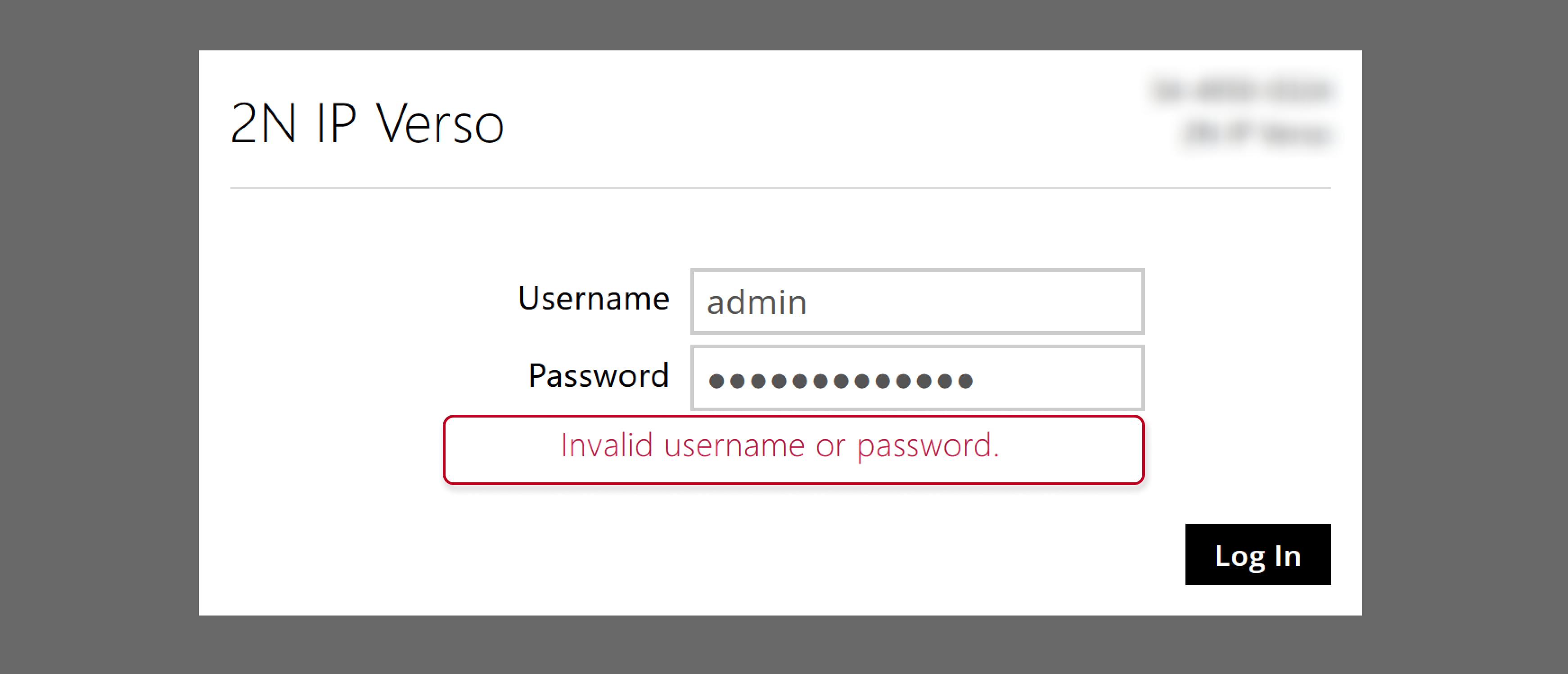 2N OS device - forgotten password 2N OS device - forgotten password