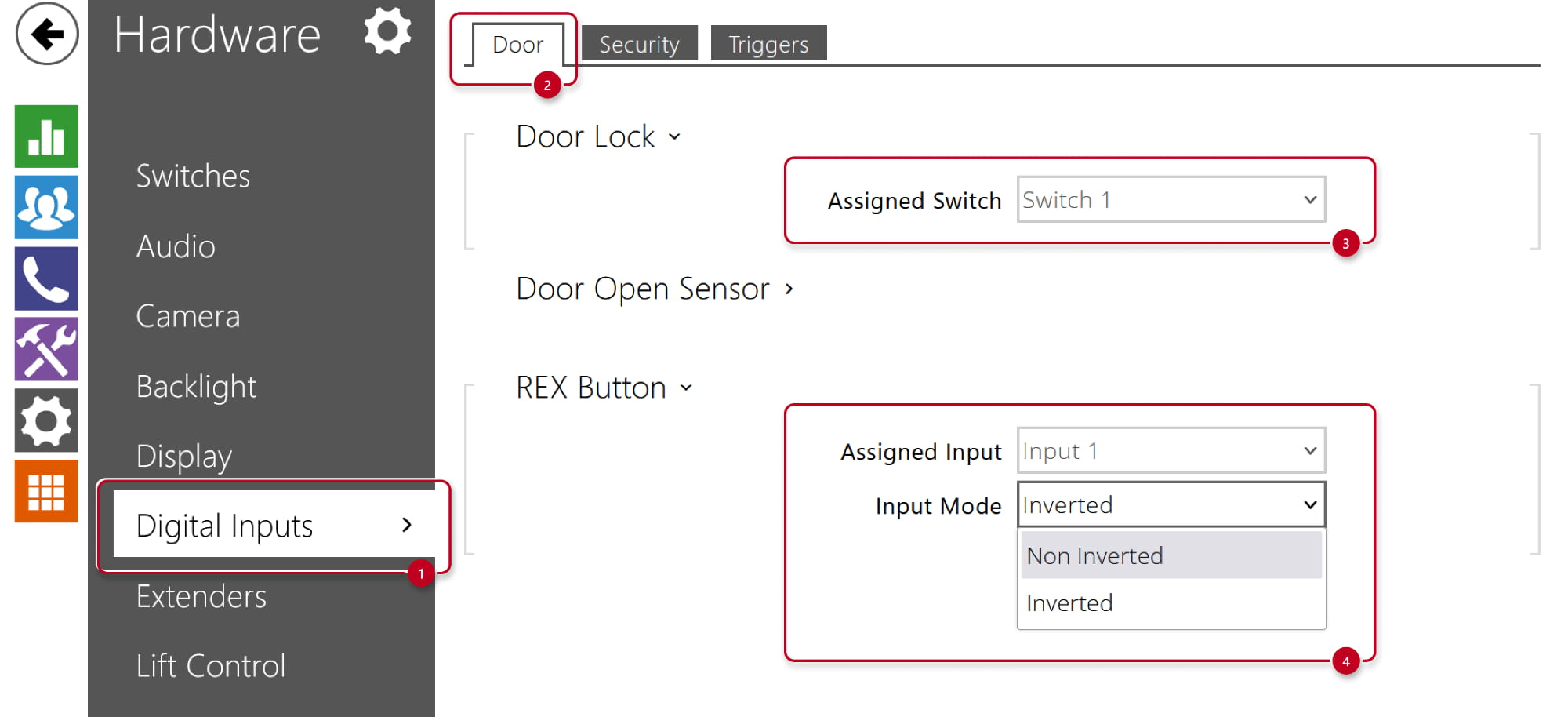 2N IP Intercom - Hardware - Digital Inputs - Door - REX Button