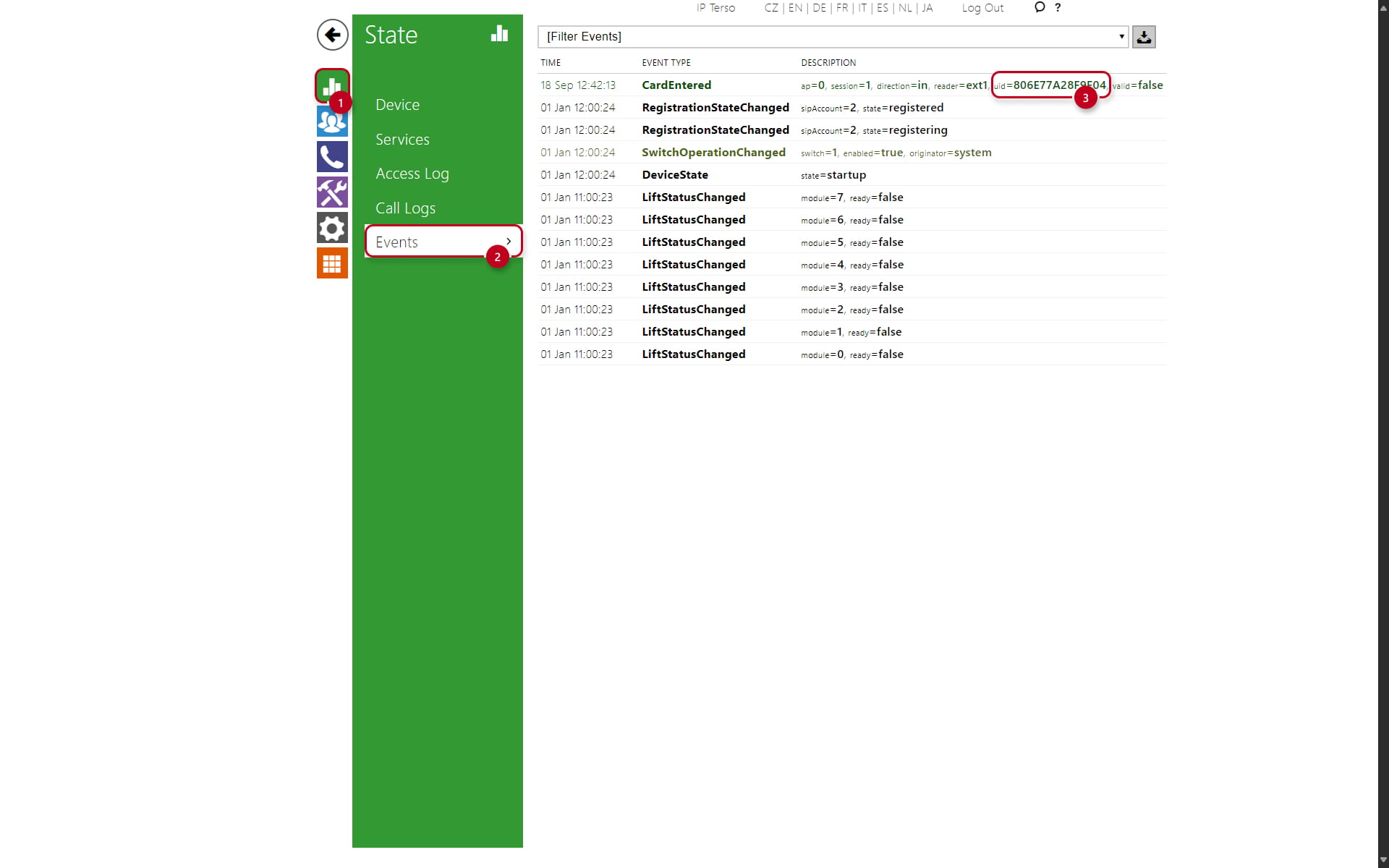 2N OS - Event log