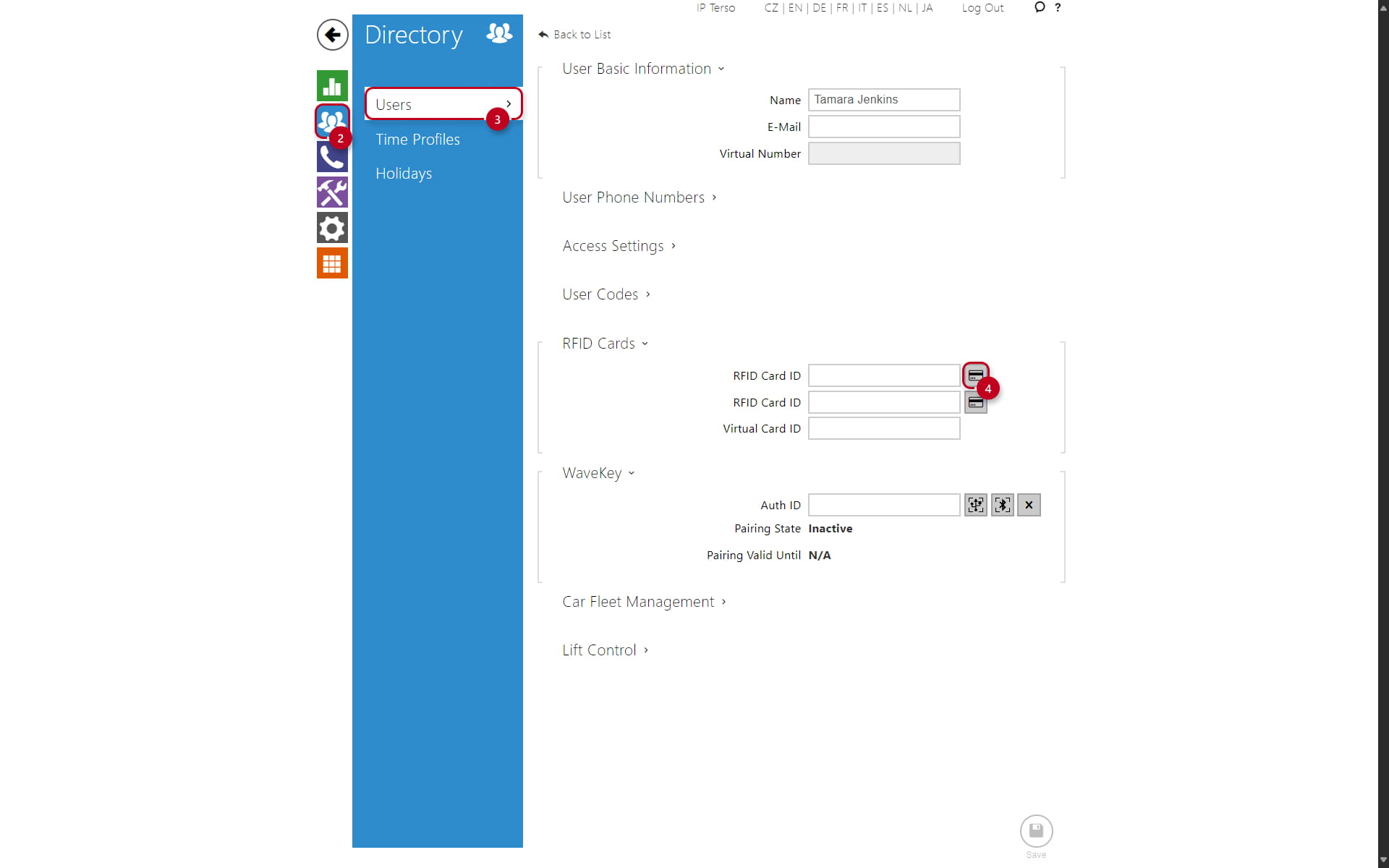 2N OS Directory Configuration with External Reader