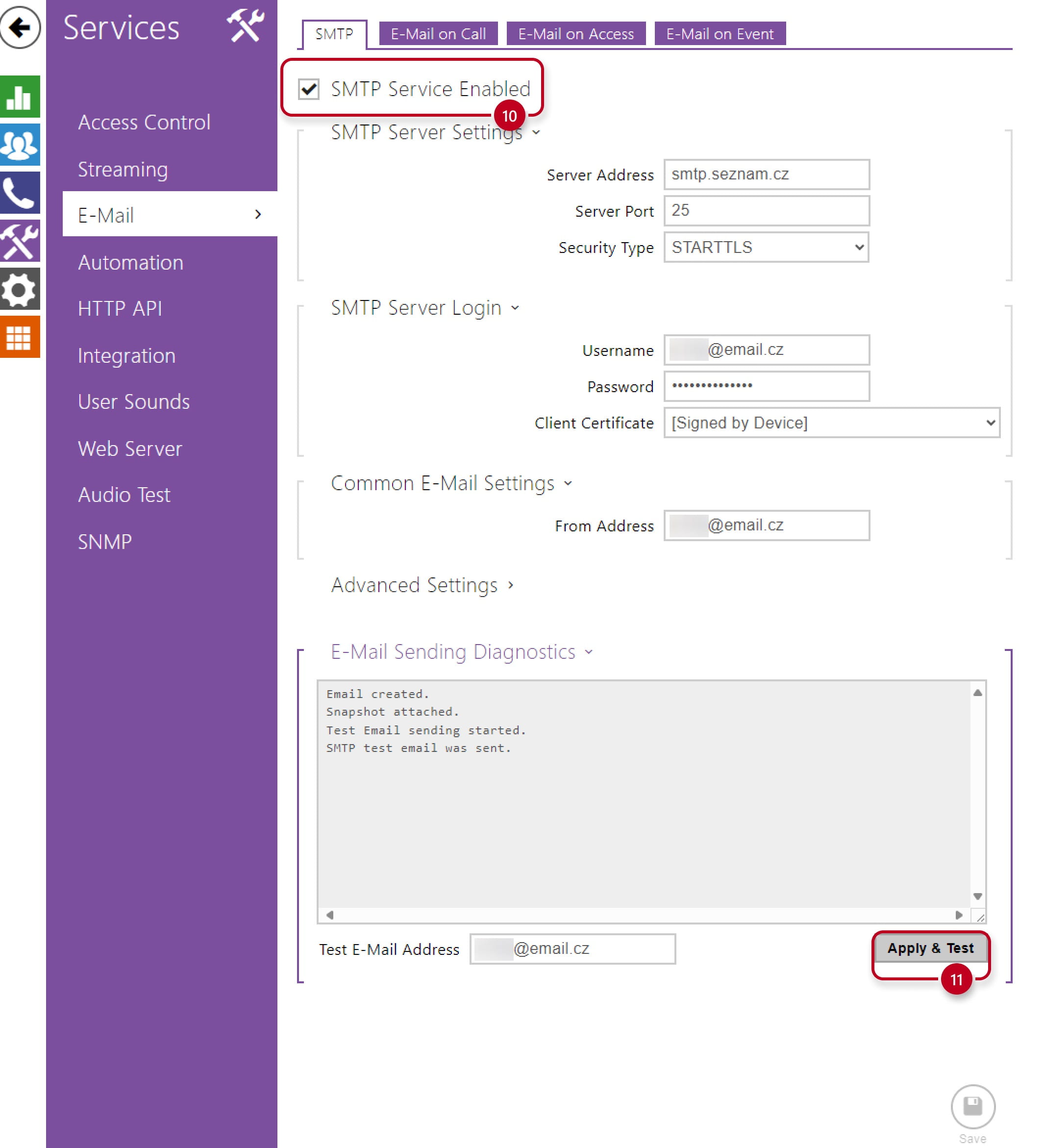 2N OS SMTP Setup