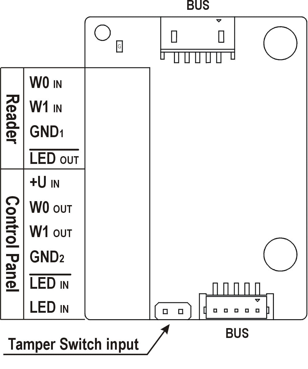 VBUS Wiegand module Pinout