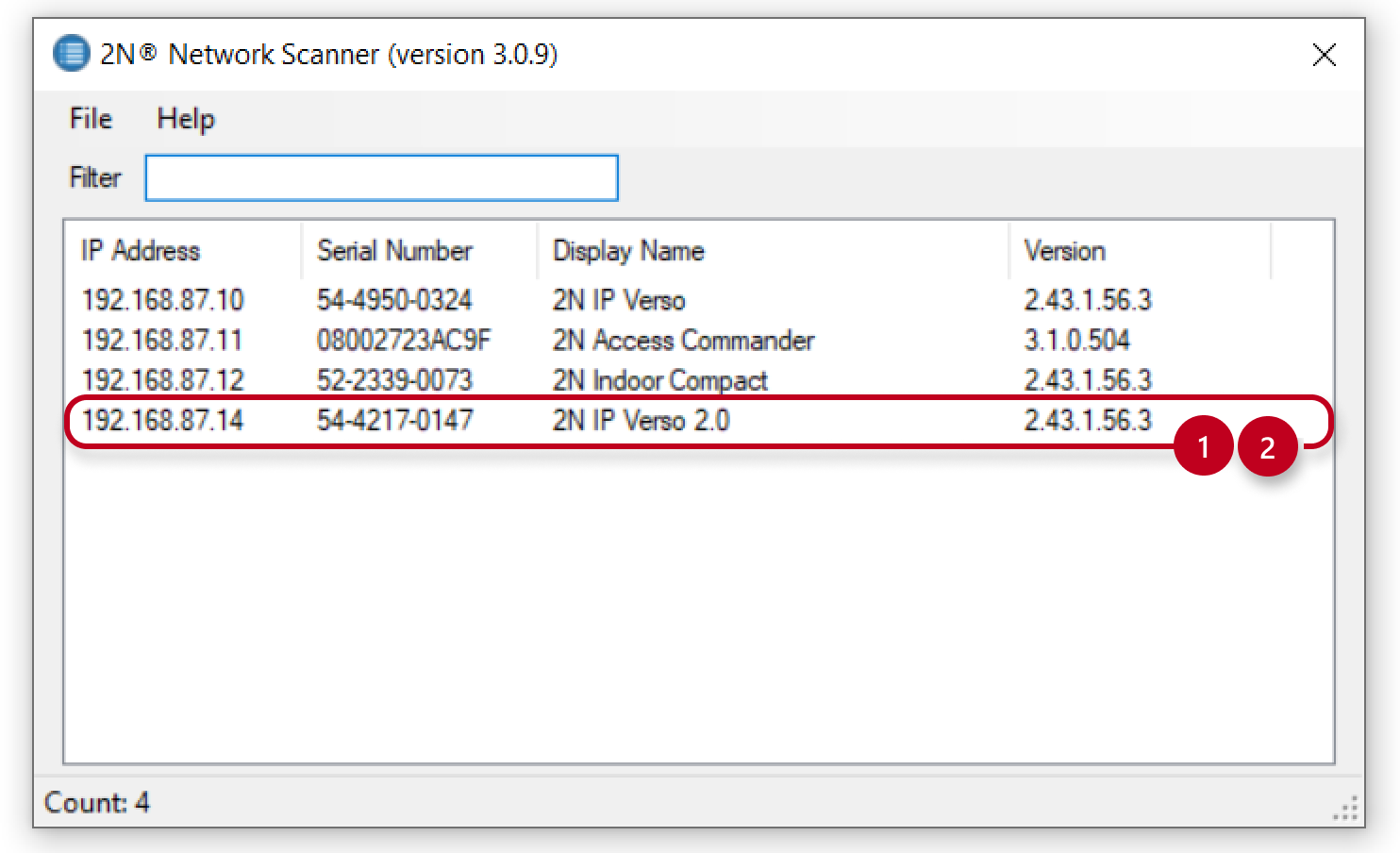 2N Network Scanner - browse web configuration by double click