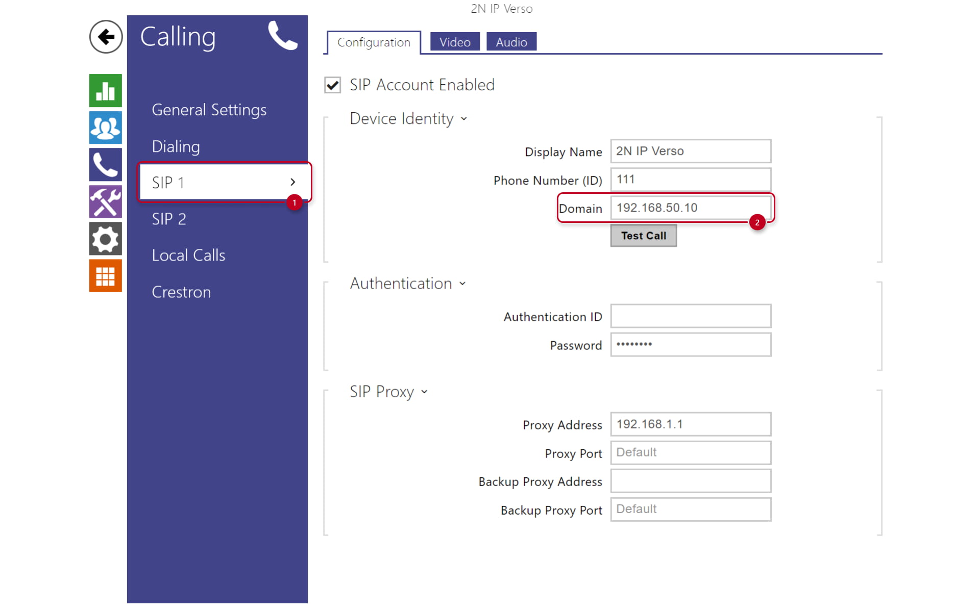 How to configure a 2N IP intercom