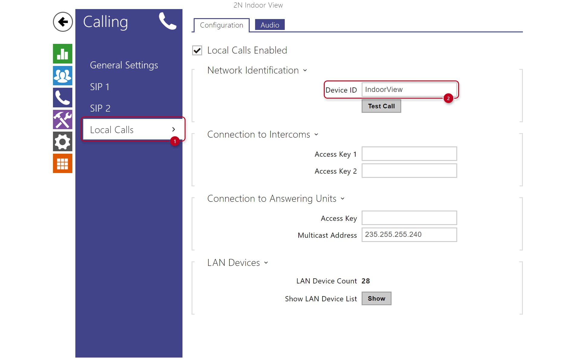 How to configure 2N Indoor View
