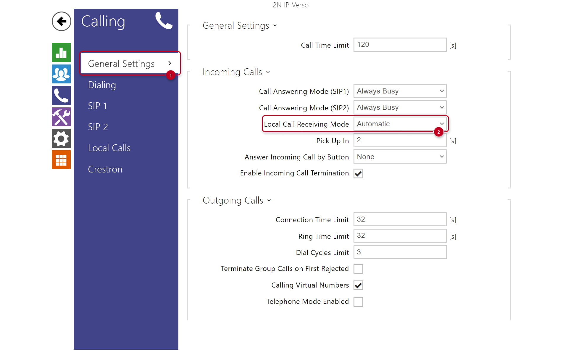 How to configure a 2N IP intercom