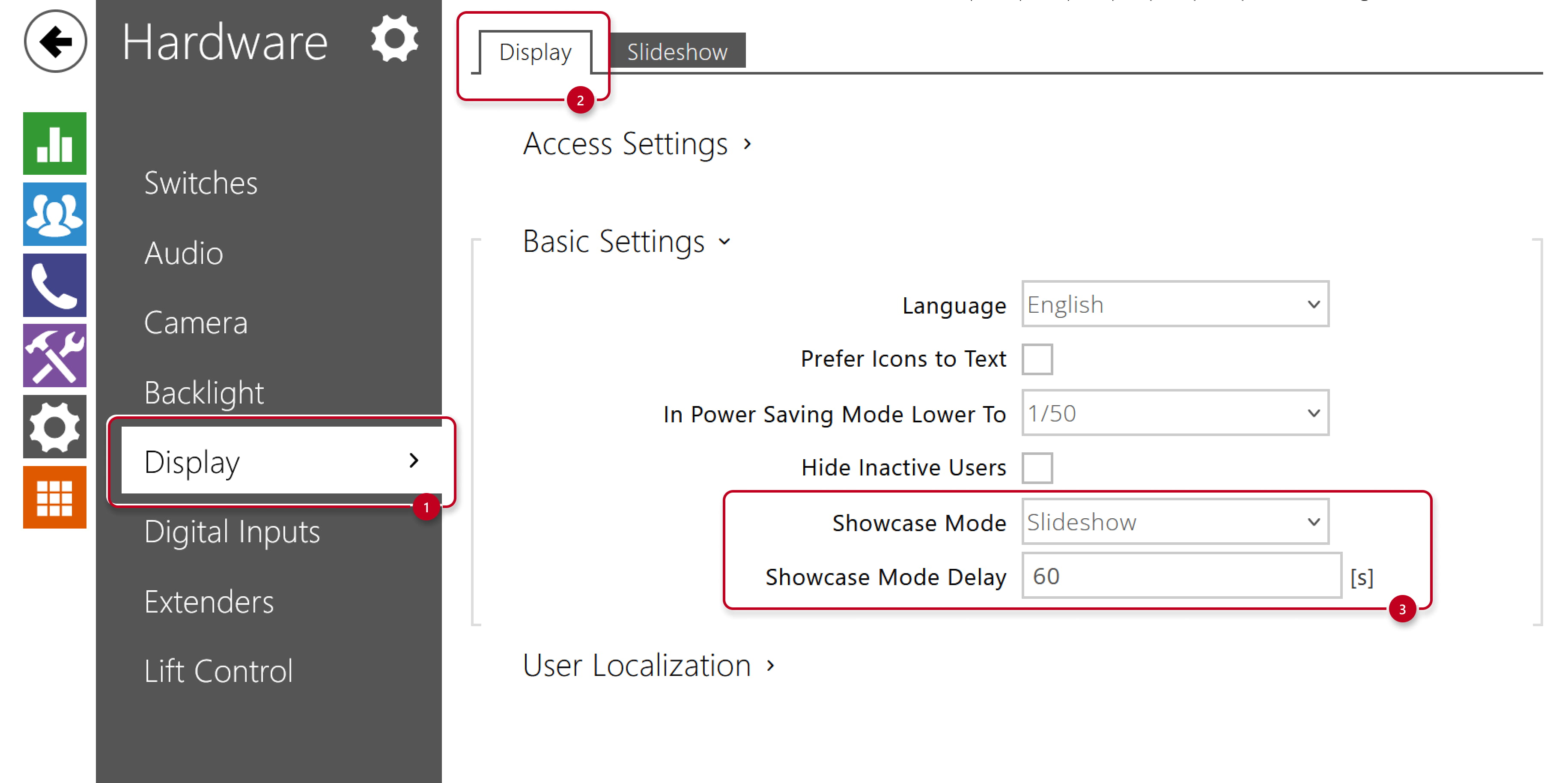 2N IP Verso - Hardware - Display - Showcase mode 2N IP Verso - Hardware - Display - Showcase mode