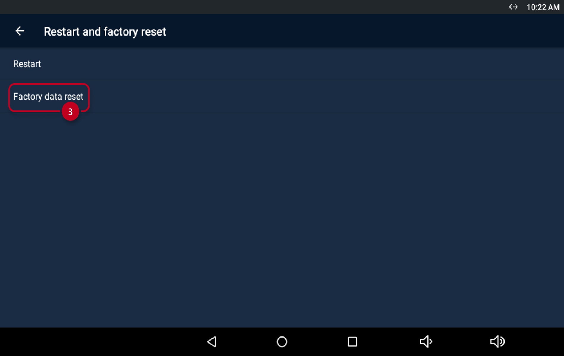 Factory reset on the display of Indoor Touch 2.0