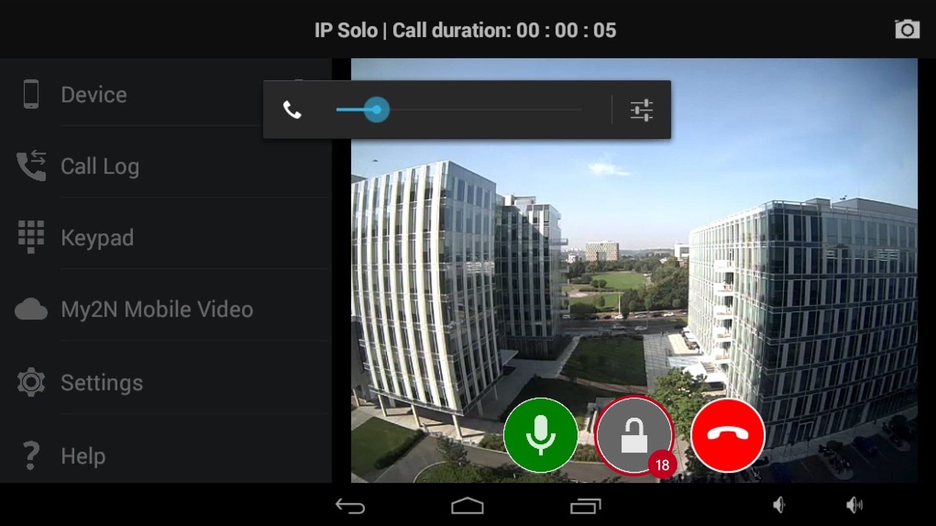 2N Indoor Touch SIP Call Screen