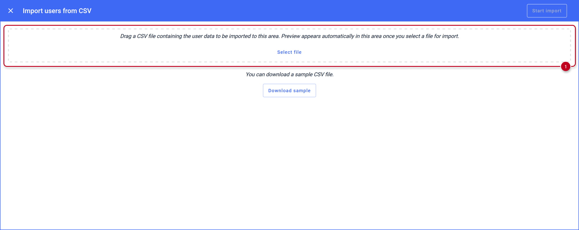 2N Access Commander - Company - Import users from CSV - Select CSV file