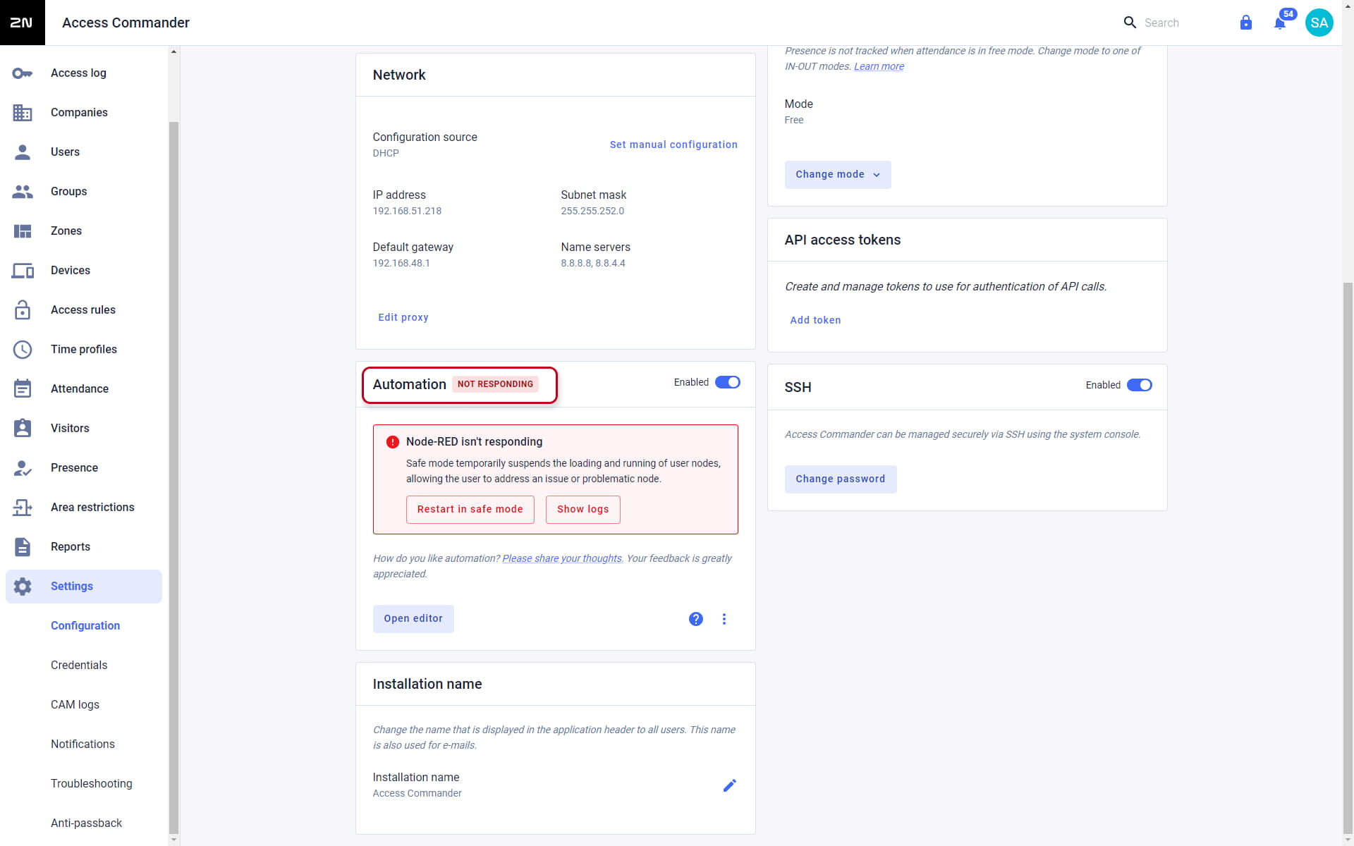 Automation not responding