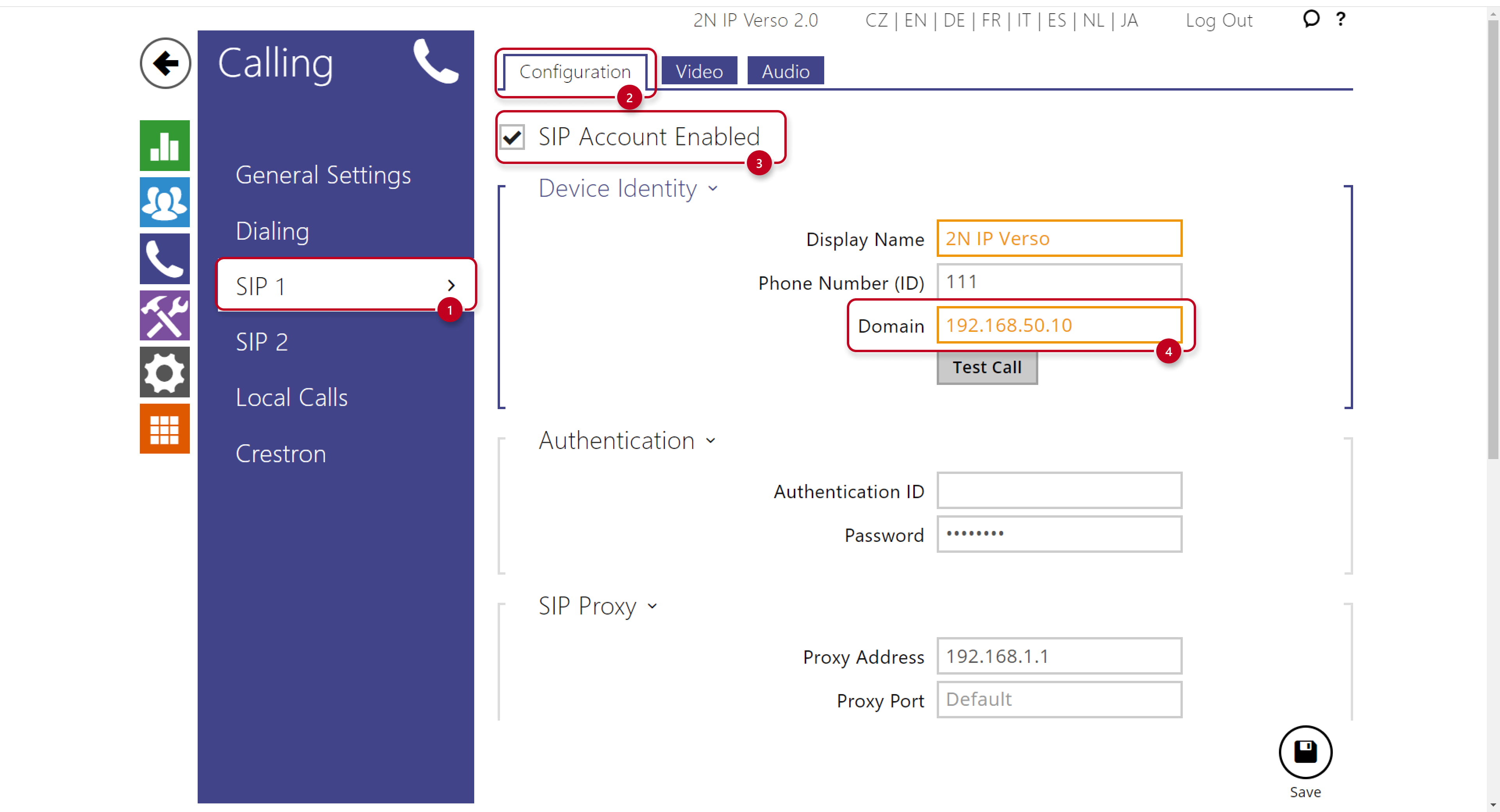 Filling the Domain box