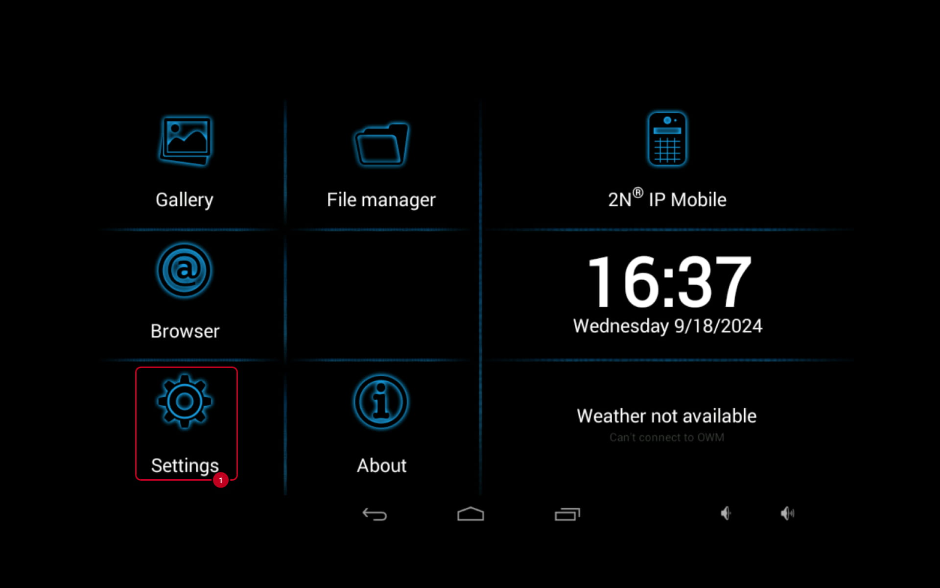 Static IP settings on an 2N Indoor Touch 2.0