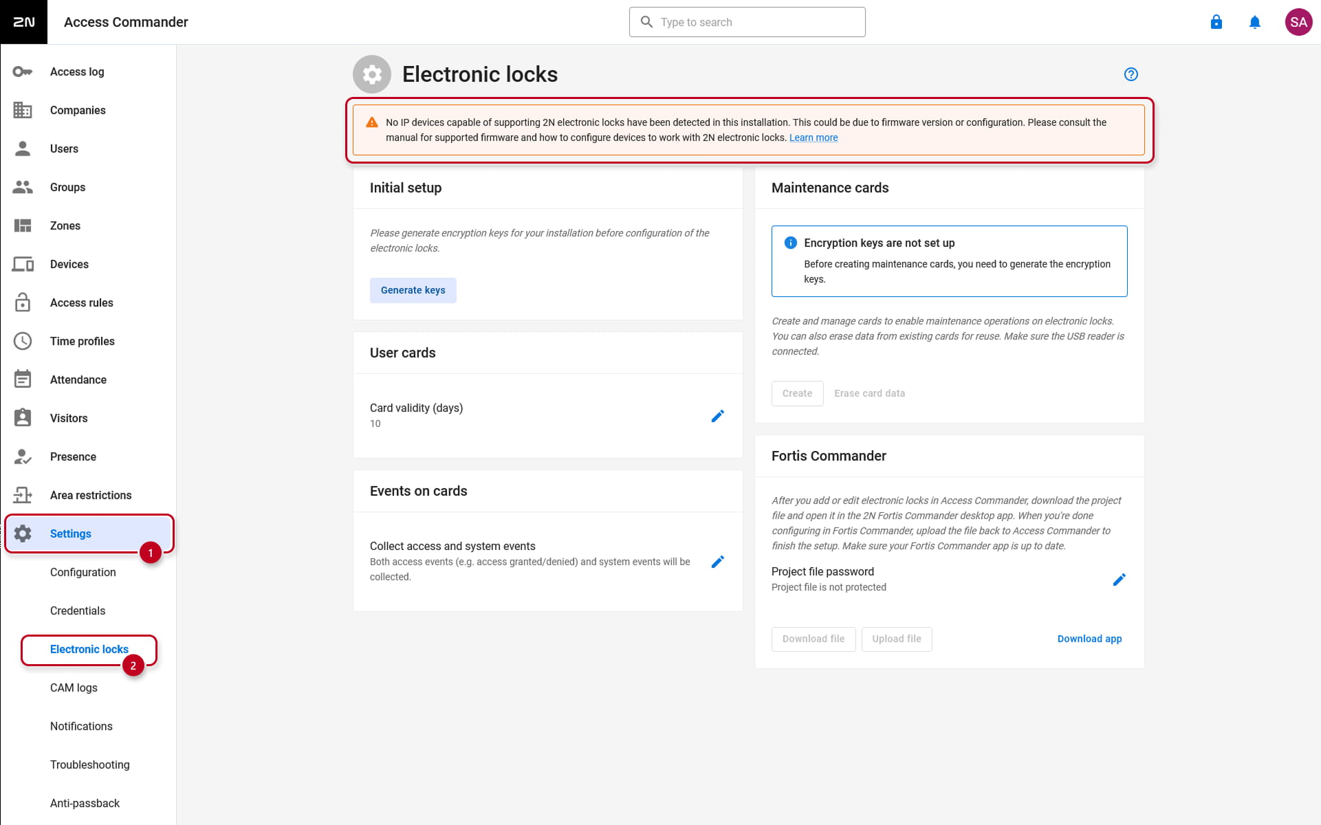 Mensaje de aviso dispositivos IP