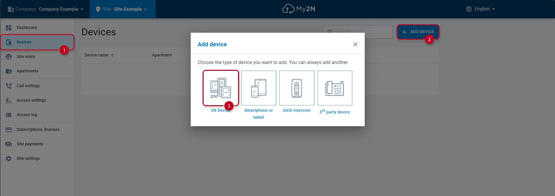 My2N Device Add