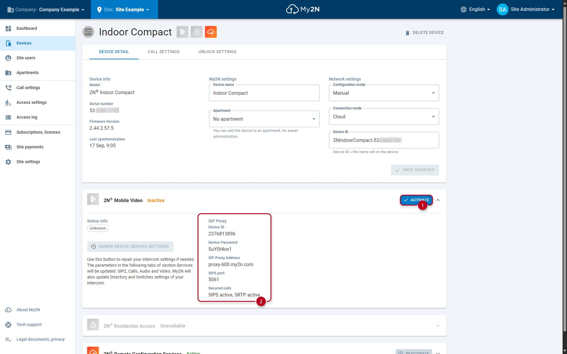 Configuración Proxy SIP My2N