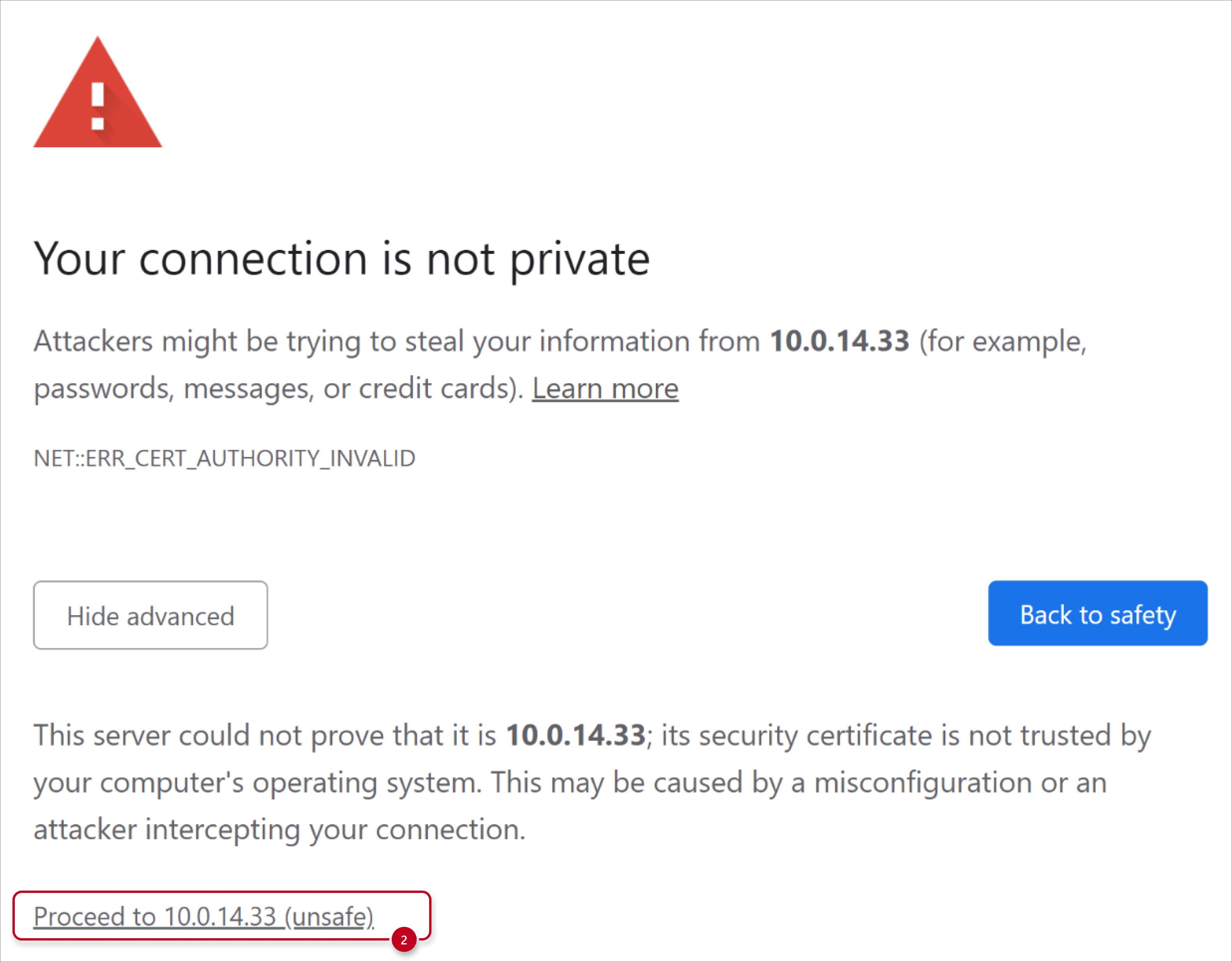 Votre connexion n’est pas privée - Continuer (non sécurisé) Votre connexion n’est pas privée - Continuer (non sécurisé)