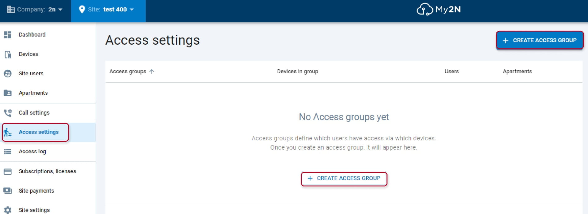 Creating Access Group