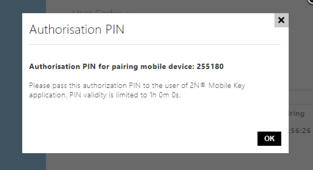 PIN for pairing