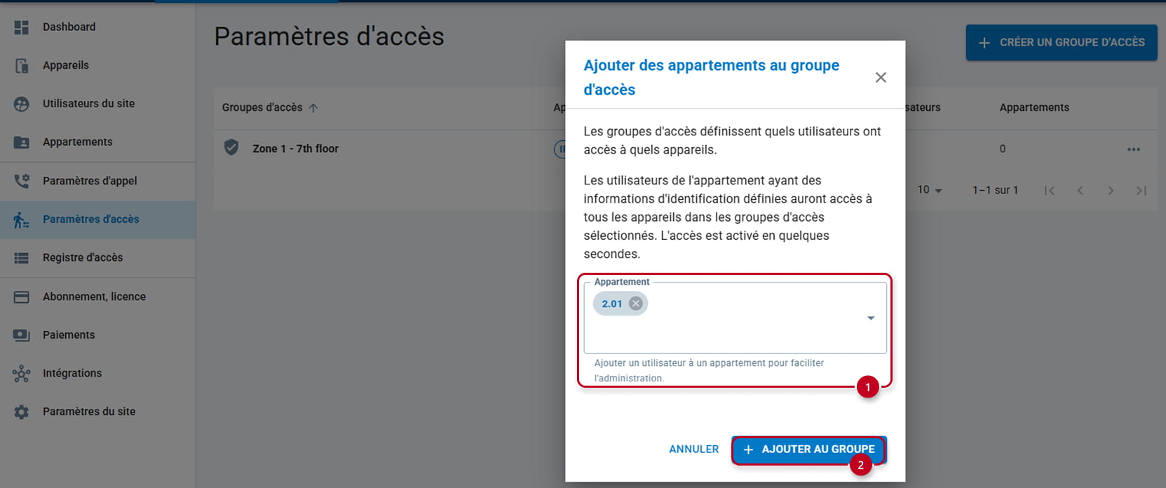 My2N - Ajout de l’appartement