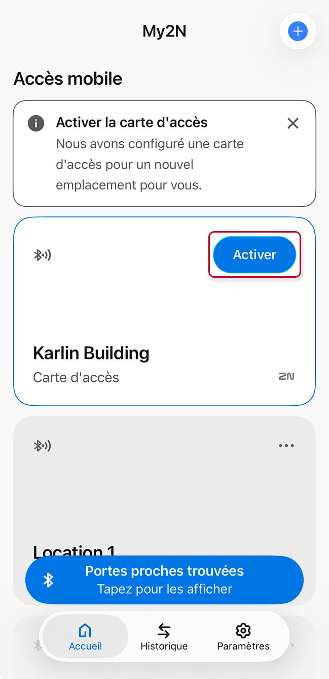 Activation sur l'application My2N