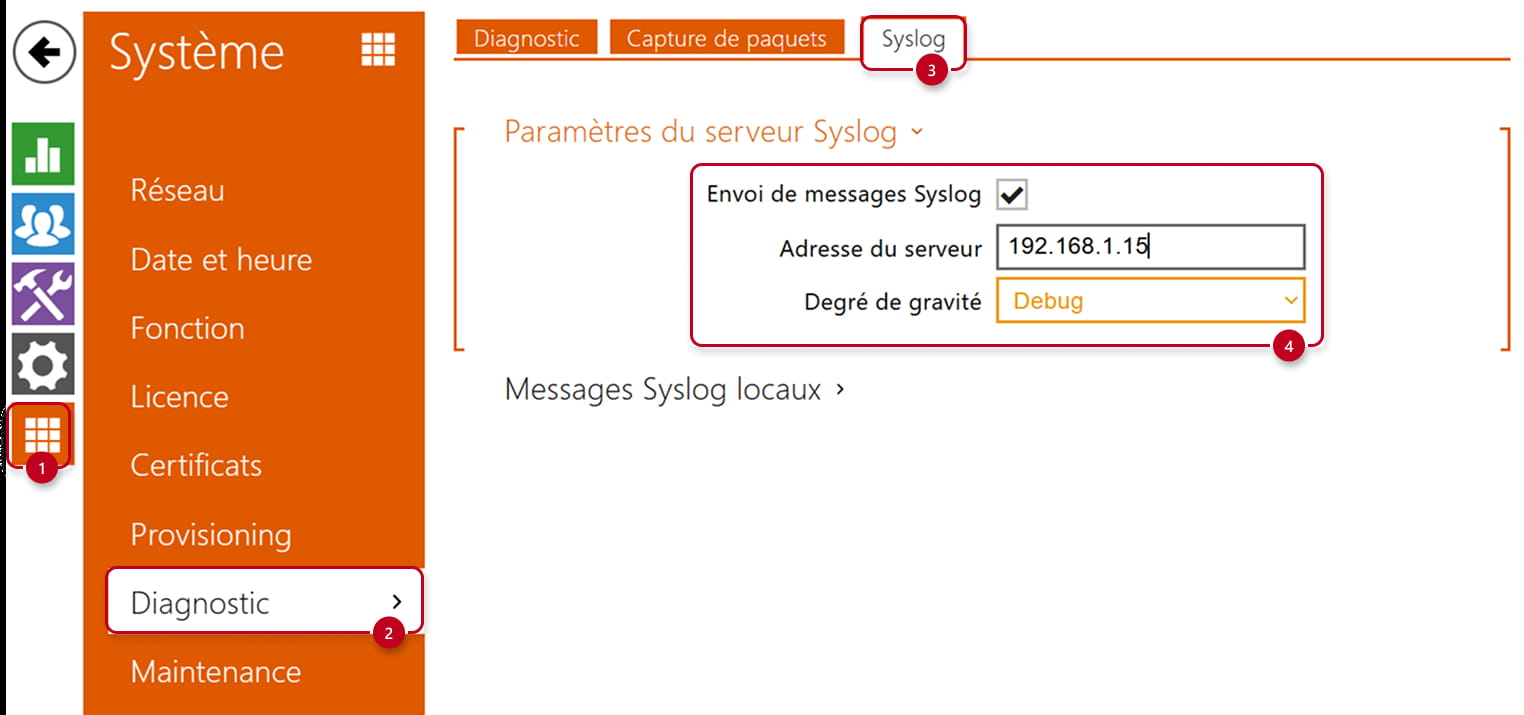2N Access Unit 2.0 – Capturer un Syslog externe