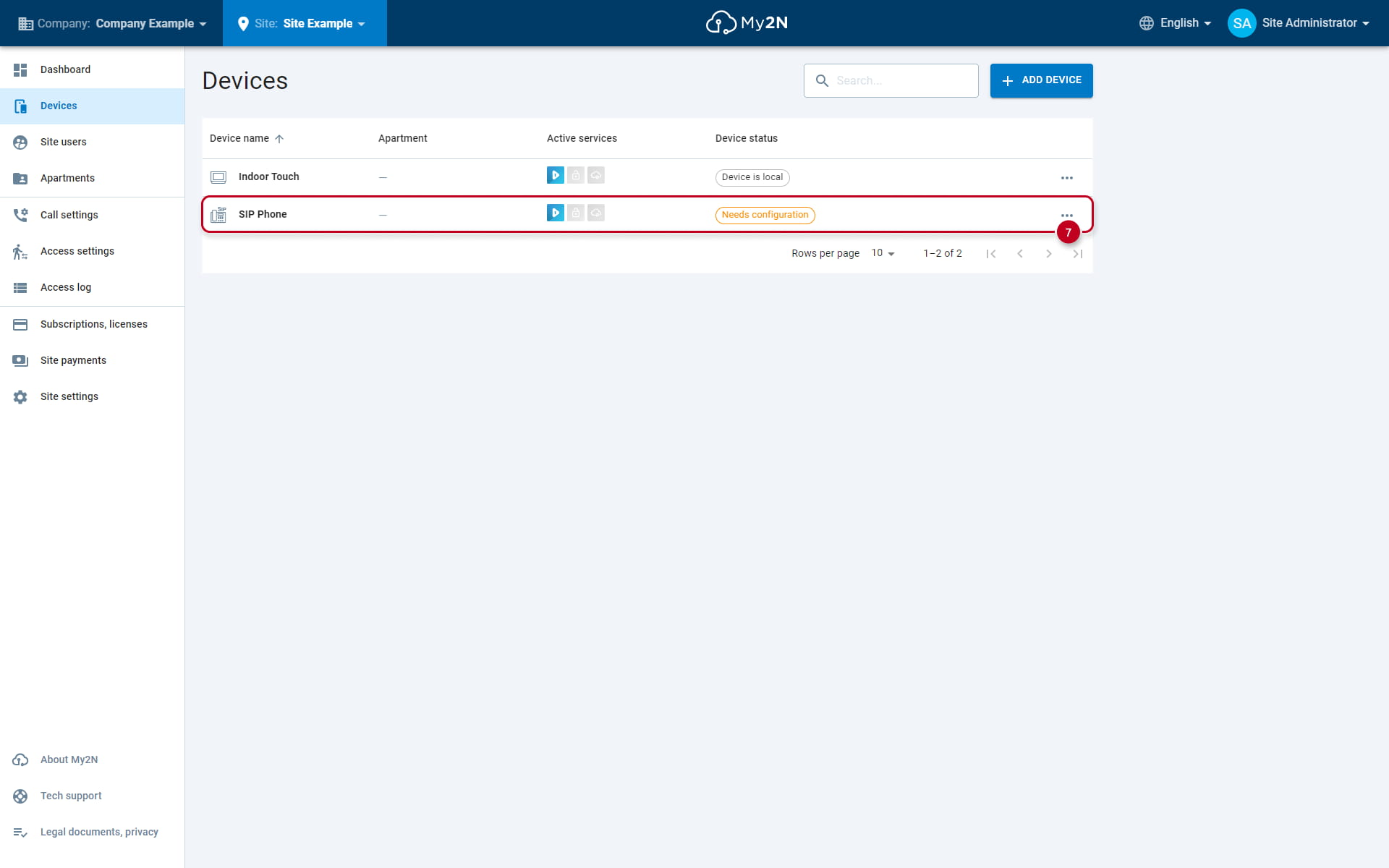 3rd party device SIP Configuration